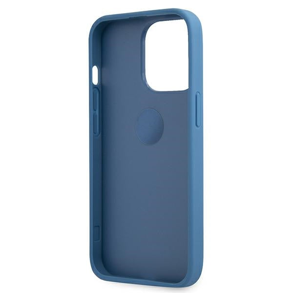 Guess GUHCP13L4GMRBL iPhone 13 Pro blue hardcase 4G with ring stand