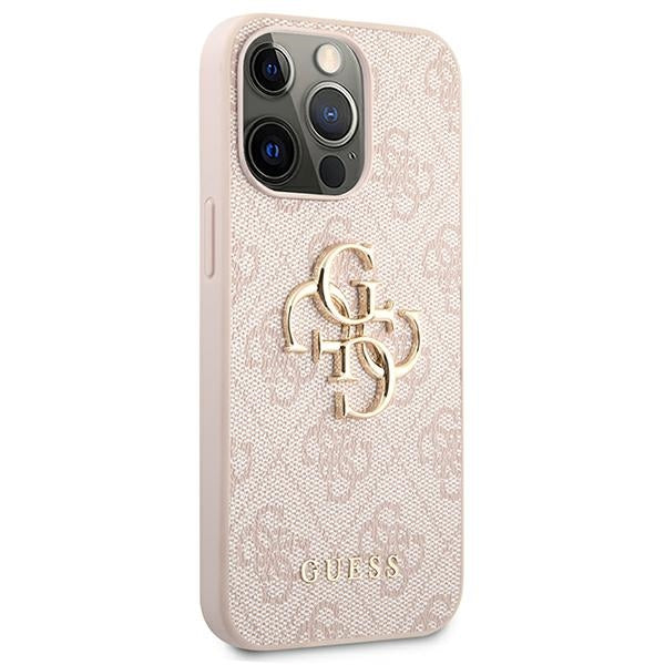 Guess GUHCP13L4GMGPI iPhone 13 Pro pink hardcase 4G Big Metal Logo