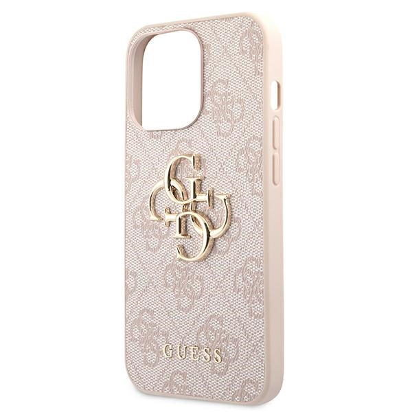 Guess GUHCP13L4GMGPI iPhone 13 Pro pink hardcase 4G Big Metal Logo