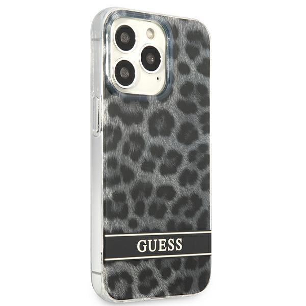 Guess GUHCP13LHSLEOK iPhone 13 Pro grey hardcase Leopard