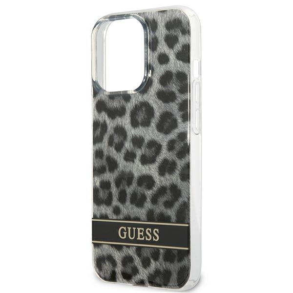 Guess GUHCP13LHSLEOK iPhone 13 Pro grey hardcase Leopard