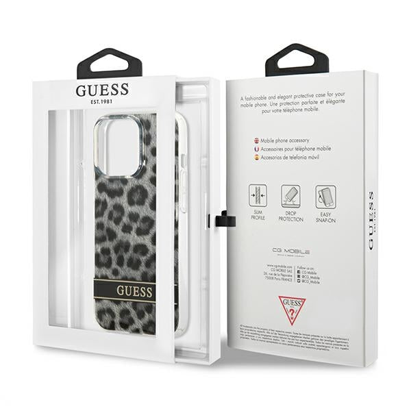 Guess GUHCP13LHSLEOK iPhone 13 Pro grey hardcase Leopard