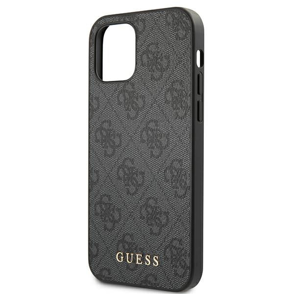 Guess GUHCP12MG4GFGR iPhone 12 / 12 Pro Grey hard case 4G Metal Gold Logo