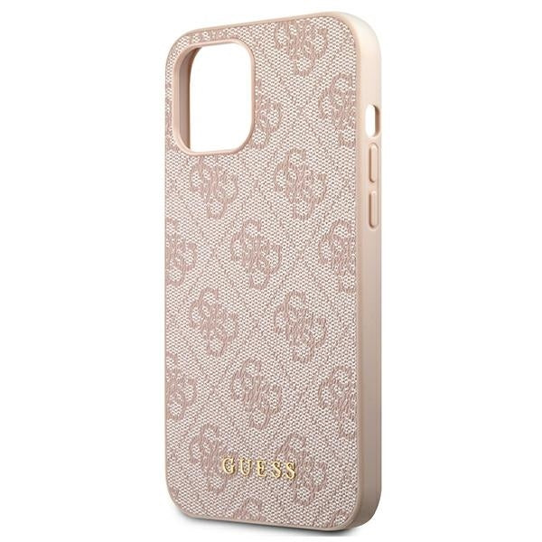 Guess GUHCP12MG4GFPI iPhone 12 / 12 Pro Pink hard case 4G Metal Gold Logo