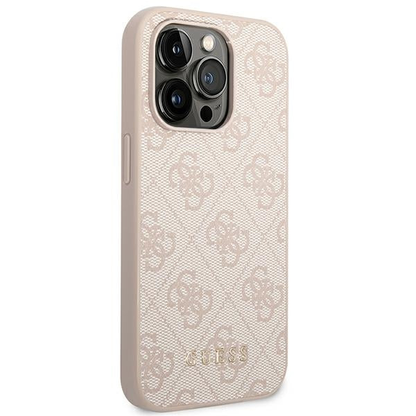 Guess GUHCP14XG4GFPI iPhone 14 Pro Max pink hard case 4G Metal Gold Logo