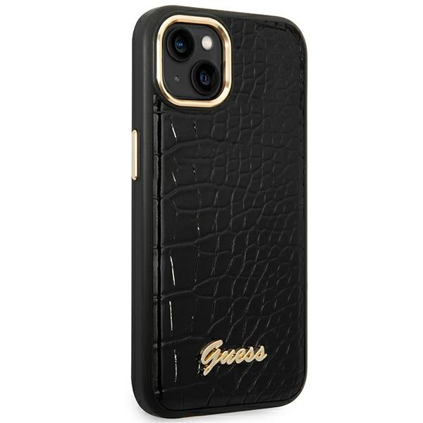 Guess GUHCP14MHGCRHK iPhone 14 Plus/ 15 Plus black hardcase Croco Collection