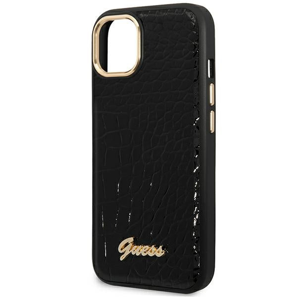 Guess GUHCP14MHGCRHK iPhone 14 Plus/ 15 Plus black hardcase Croco Collection