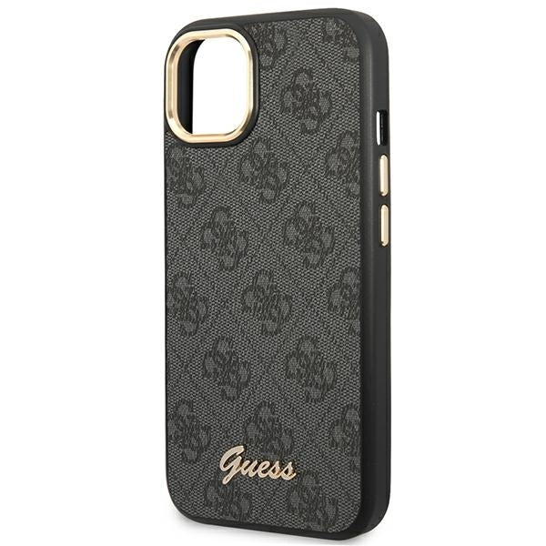 Guess GUHCP14SHG4SHK iPhone 14 / 15 / 13 black hard case 4G Vintage Gold Logo