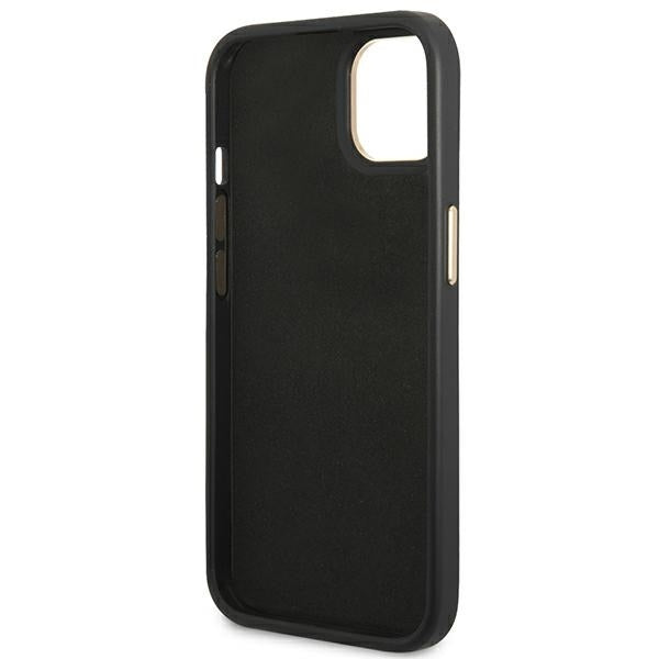Guess GUHCP14SHG4SHK iPhone 14 / 15 / 13 black hard case 4G Vintage Gold Logo