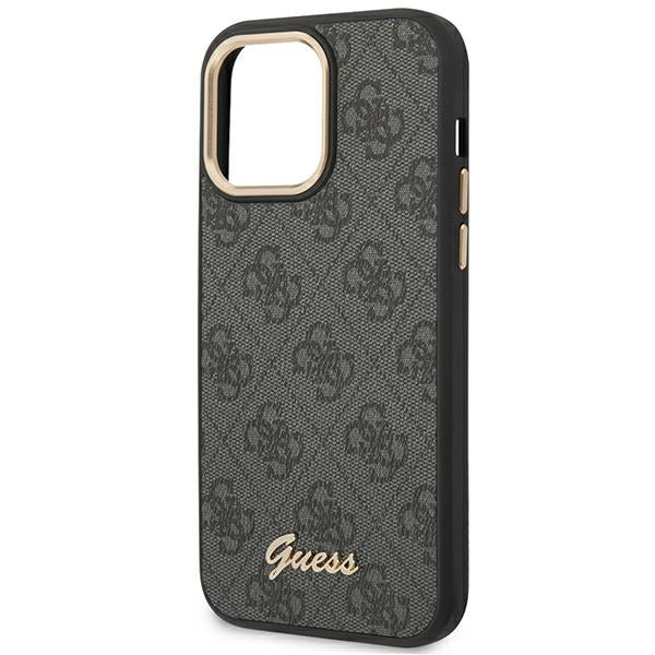 Guess GUHCP14XHG4SHK iPhone 14 Pro Max black hard case 4G Vintage Gold Logo