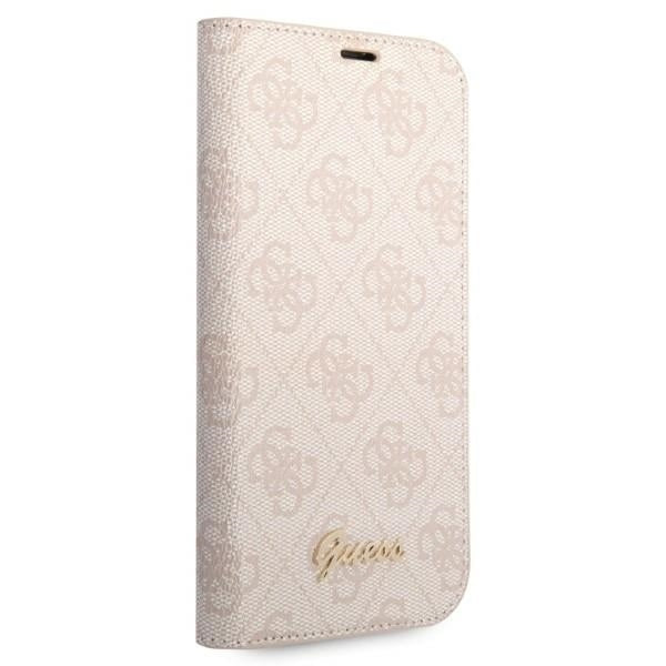 Guess GUBKP14XHG4SHP iPhone 14 Pro Max pink book 4G Vintage Gold Logo