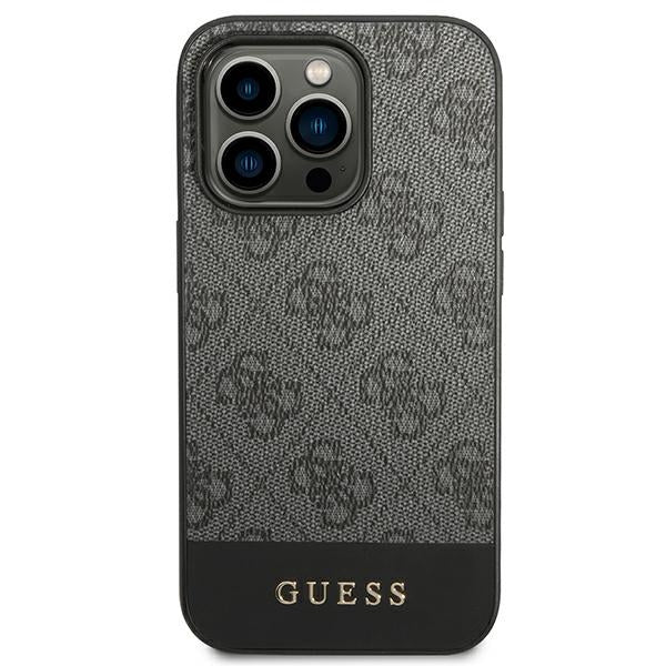 Guess GUHCP14XG4GLGR iPhone 14 Pro Grey hard case 4G Stripe Collection