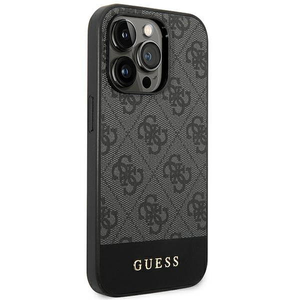 Guess GUHCP14XG4GLGR iPhone 14 Pro Grey hard case 4G Stripe Collection