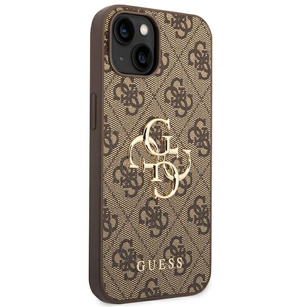 Guess GUHCP14S4GMGBR iPhone 14 / 15 / 13 Brown hardcase 4G Big Metal Logo