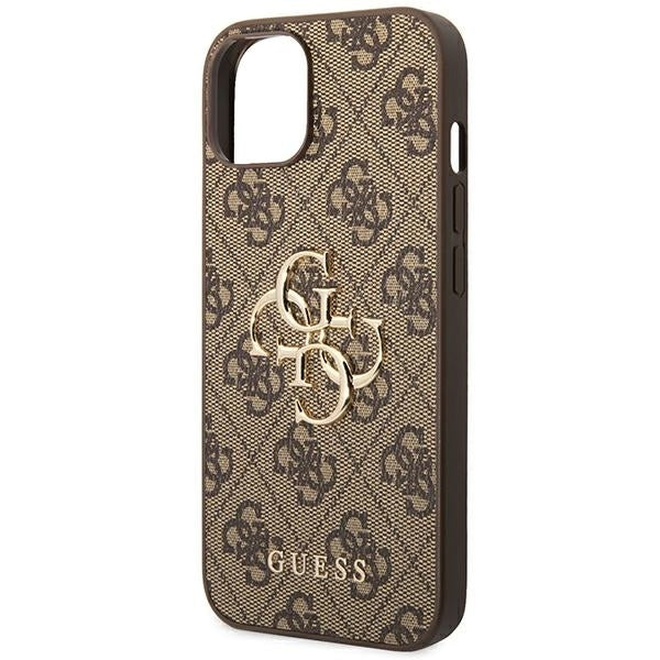 Guess GUHCP14S4GMGBR iPhone 14 / 15 / 13 Brown hardcase 4G Big Metal Logo