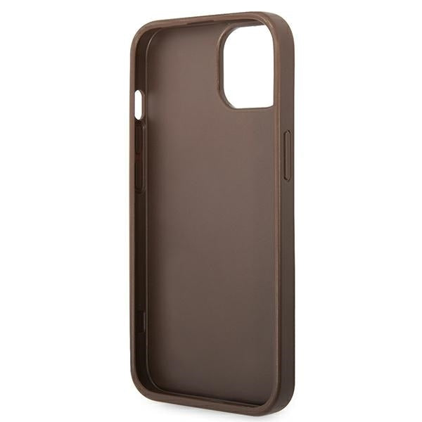 Guess GUHCP14S4GMGBR iPhone 14 / 15 / 13 Brown hardcase 4G Big Metal Logo