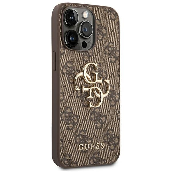 Guess GUHCP14L4GMGBR iPhone 14 Pro brown hardcase 4G Big Metal Logo