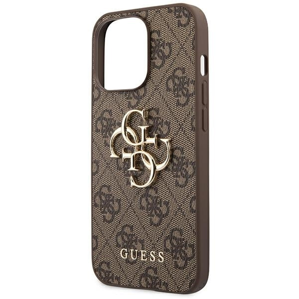 Guess GUHCP14L4GMGBR iPhone 14 Pro brown hardcase 4G Big Metal Logo