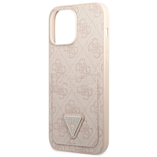 Guess GUHCP13XP4TPP iPhone 13 Pro Max Pink hardcase 4G Triangle Logo Cardslot