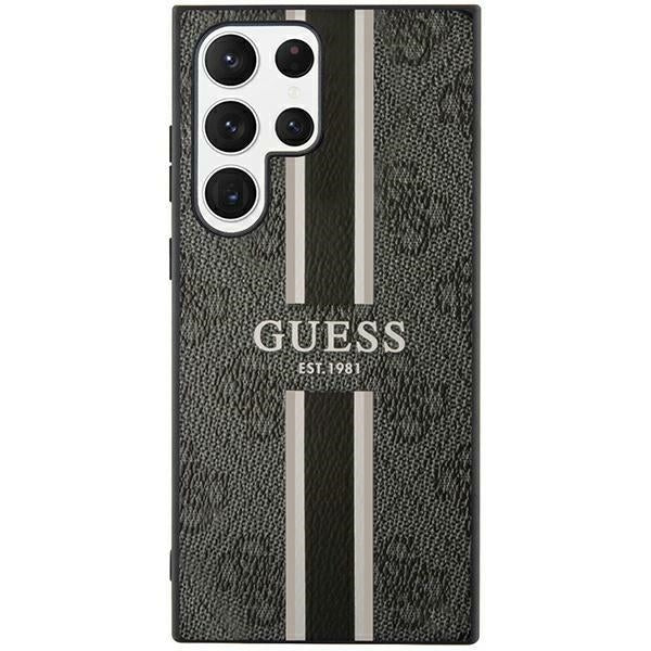 Guess GUHCS23LP4RPSK Galaxy S23 Ultra S918 black hardcase 4G Printed Stripe