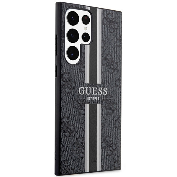 Guess GUHCS23LP4RPSK Galaxy S23 Ultra S918 black hardcase 4G Printed Stripe