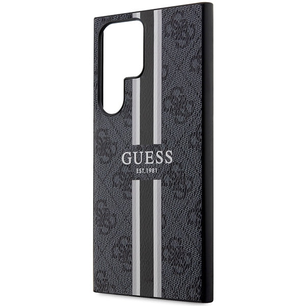 Guess GUHCS23LP4RPSK Galaxy S23 Ultra S918 black hardcase 4G Printed Stripe