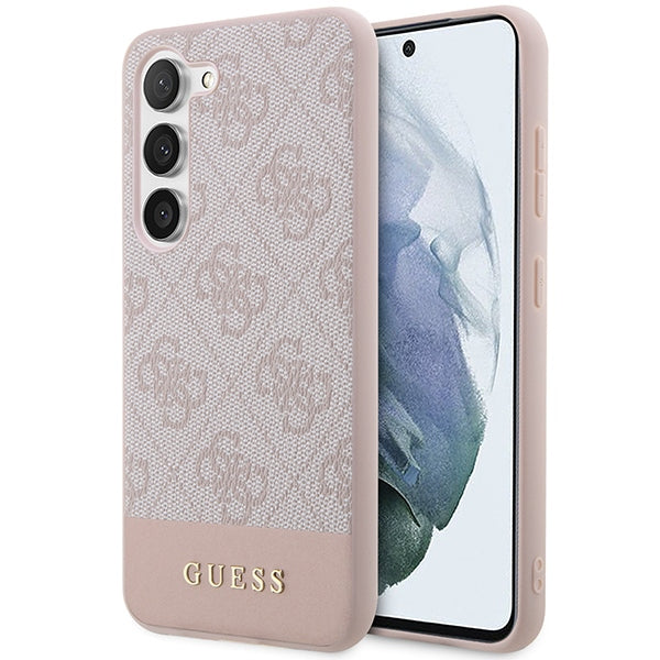 Guess GUHCS23SG4GLPI S23 S911 pink hard case 4G Stripe Collection