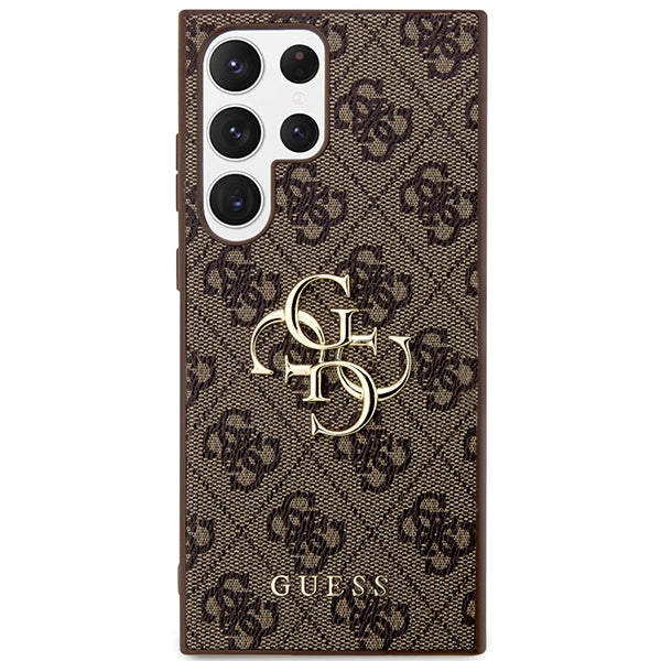 Guess GUHCS23L4GMGBR Galaxy S23 Ultra S918 brown hardcase 4G Big Metal Logo
