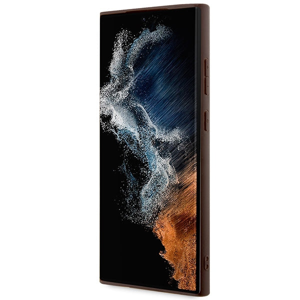 Guess GUHCS23L4GMGBR Galaxy S23 Ultra S918 brown hardcase 4G Big Metal Logo