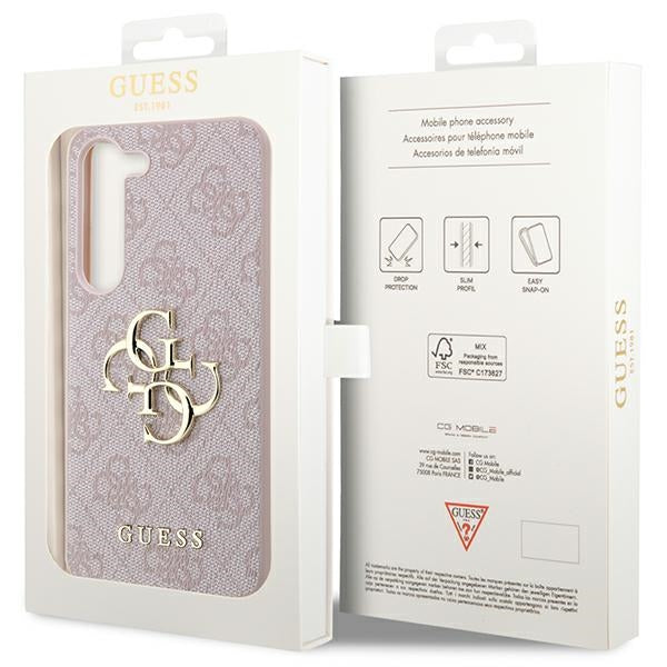 Guess GUHCS23S4GMGPI S23 S911 pink hardcase 4G Big Metal Logo