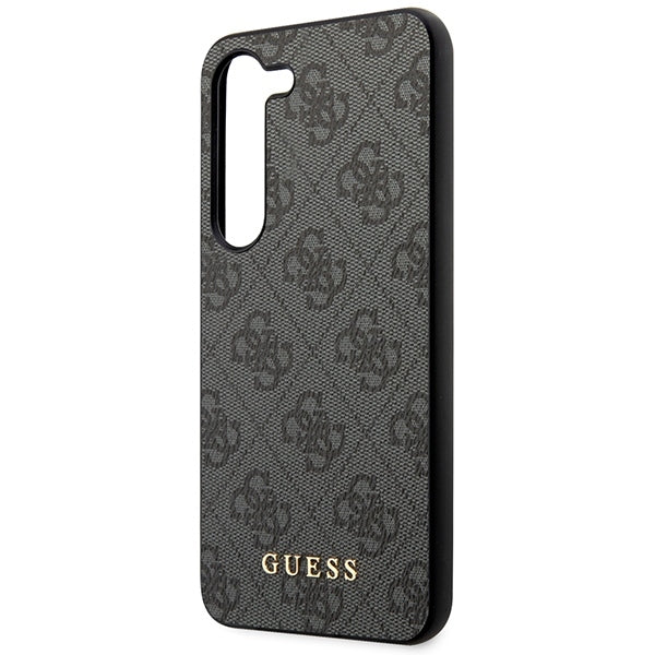 Guess GUHCS23SG4GFGR S23 S911 Grey hardcase 4G Metal Gold Logo
