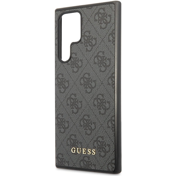 Guess GUHCS23LG4GFGR S23 Ultra S918 Grey hardcase 4G Metal Gold Logo