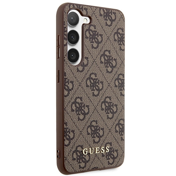 Guess GUHCS23MG4GFBR Galaxy S23+ S916 brown hard case 4G Metal Gold Logo