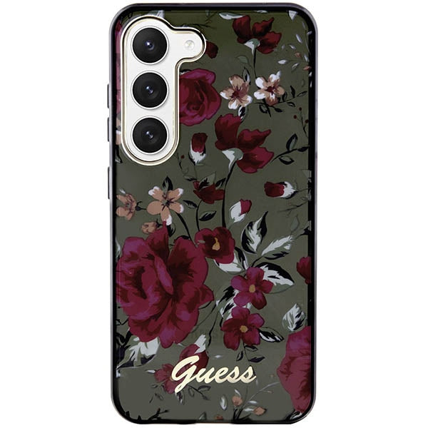 Guess GUHCS23SHCFWSA Galaxy S23 S911 khaki hardcase Flower Collection