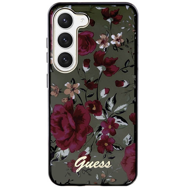 Guess GUHCS23MHCFWSA Galaxy S23+ S916 zielony/khaki hardcase Flower Collection