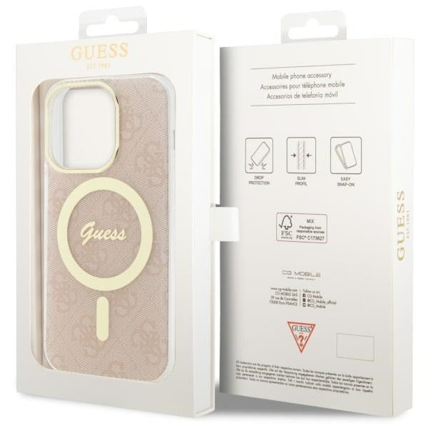 Guess GUHMP14LH4STP iPhone 14 Pro pink hardcase 4G MagSafe