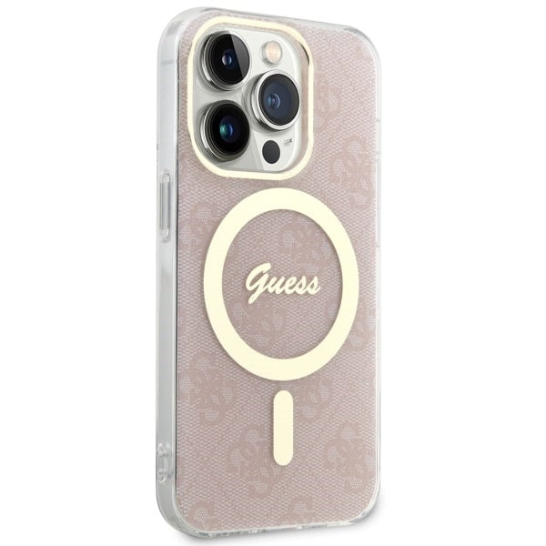 Guess GUHMP14LH4STP iPhone 14 Pro pink hardcase 4G MagSafe