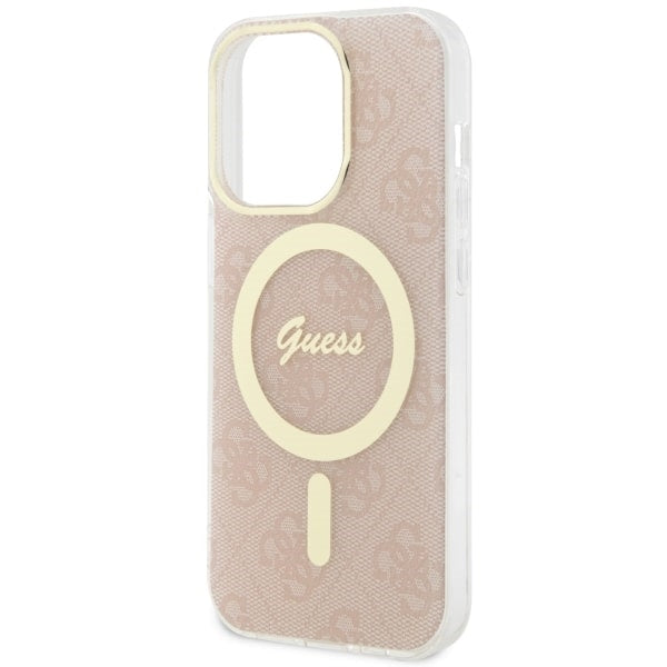 Guess GUHMP14LH4STP iPhone 14 Pro pink hardcase 4G MagSafe