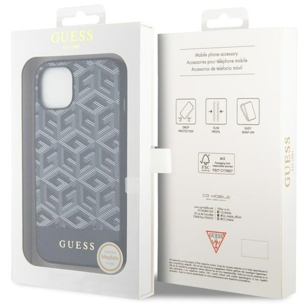 GUESS GUHMP14SHGCFSEK iPhone 14 / 15 / 13 black hardcase GCube Stripes MagSafe