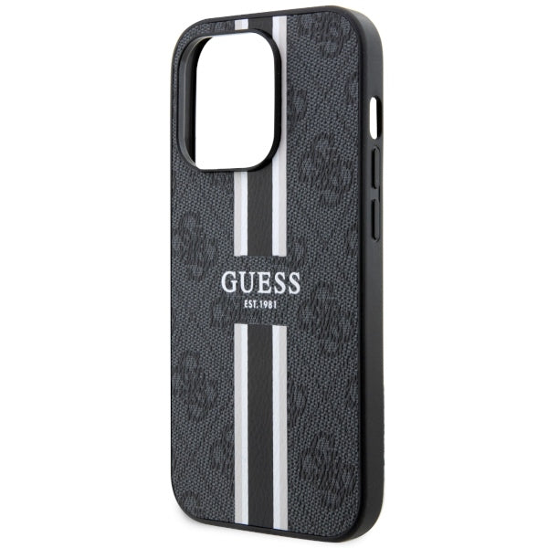 Guess GUHMP14XP4RPSK iPhone 14 Pro Max black hardcase 4G Printed Stripes MagSafe