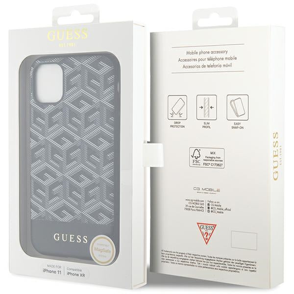 Guess GUHMN61HGCFSEK iPhone 11 / Xr black hardcase GCube Stripes MagSafe