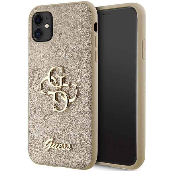 Guess GUHCN61HG4SGD iPhone 11 / Xr gold hardcase Glitter Script Big 4G