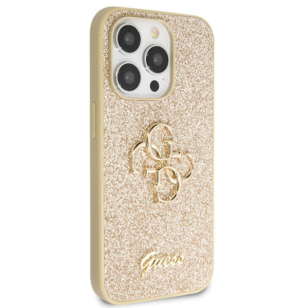 Guess GUHCP14XHG4SGD iPhone 14 Pro Max gold hardcase Glitter Script Big 4G