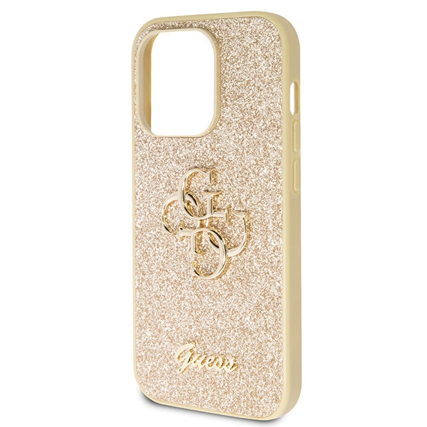Guess GUHCP14XHG4SGD iPhone 14 Pro Max gold hardcase Glitter Script Big 4G