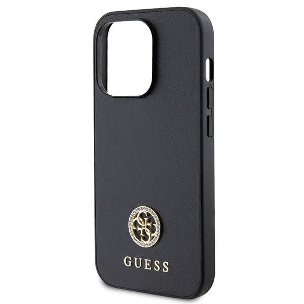 Guess GUHCP13LPS4DGPK iPhone 13 Pro black hardcase Strass Metal Logo