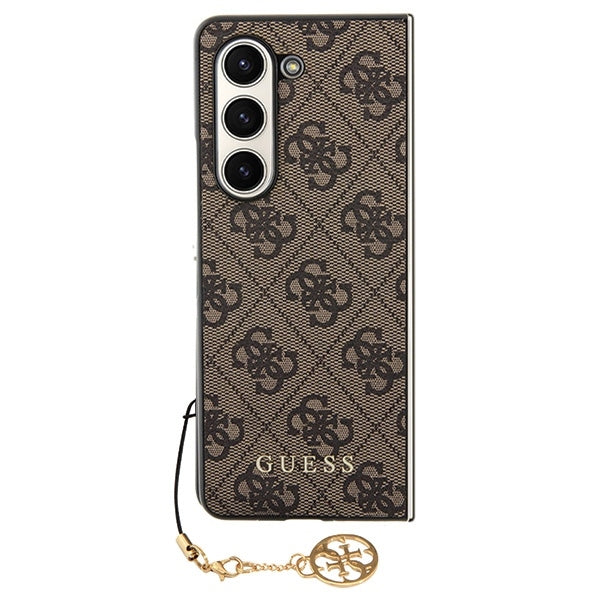 Guess GUHCZFD5GF4GBR F946 Z Fold5 brown hardcase 4G Charms Collection