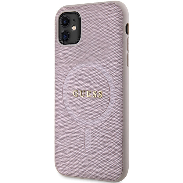 Guess GUHMN61PSAHMCP iPhone 11 / Xr pink hardcase Saffiano MagSafe