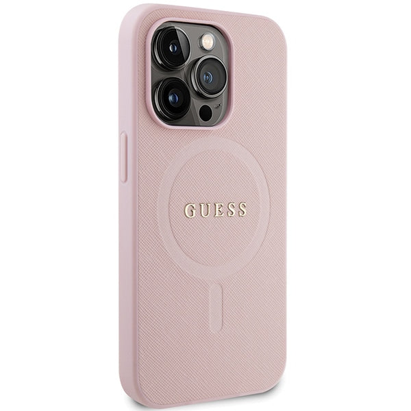 Guess GUHMP13XPSAHMCP iPhone 13 Pro Max pink hardcase Saffiano MagSafe
