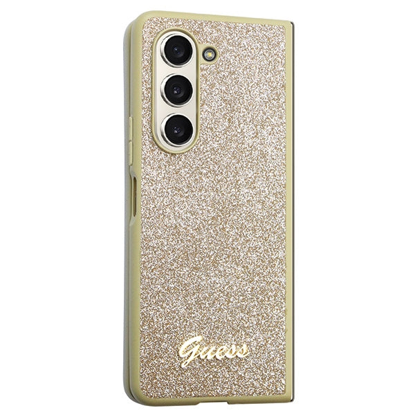 Guess GUHCZFD5HGGSHD F946 Z Fold5 gold hardcase Glitter Script