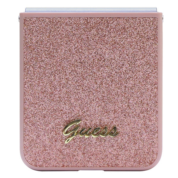 Guess GUHCZF5HGGSHP F731 Z Flip5 pink hardcase Glitter Script